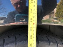 27 1/2 inches, I know the glare of my head it’s hard to read the tape measure , this is the passenger side 