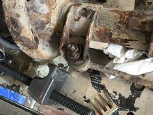 A little crud on the old strut and the sway bar end link stayed attached.