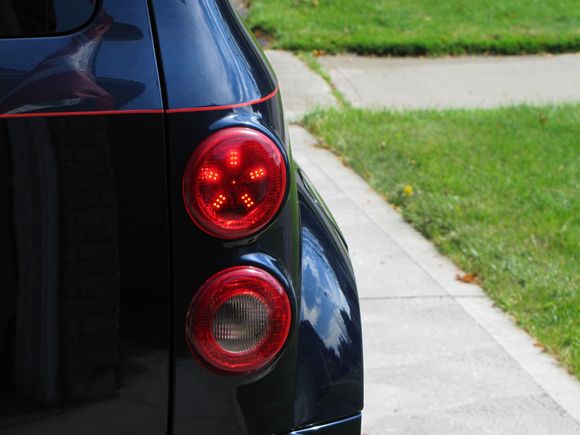 A steady hand helps on that curve around the quarter panel above the tail light