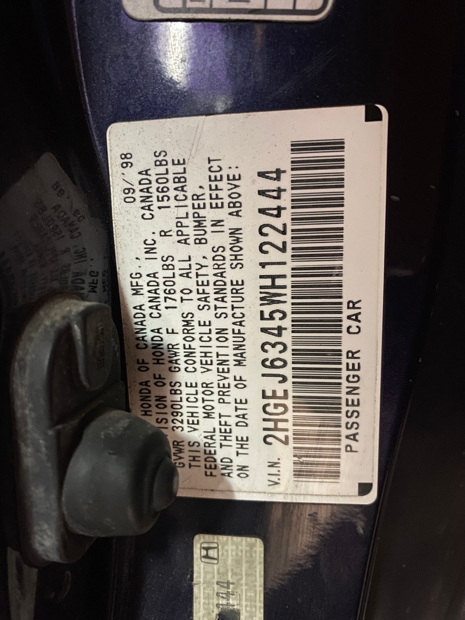 1998 Honda Civic - 1998 Honda Civic DX Hatchback - Used - VIN 2HGEJ6345WH122444 - 128,598 Miles - 4 cyl - 2WD - Manual - Hatchback - Purple - Tempe, AZ 85282, United States