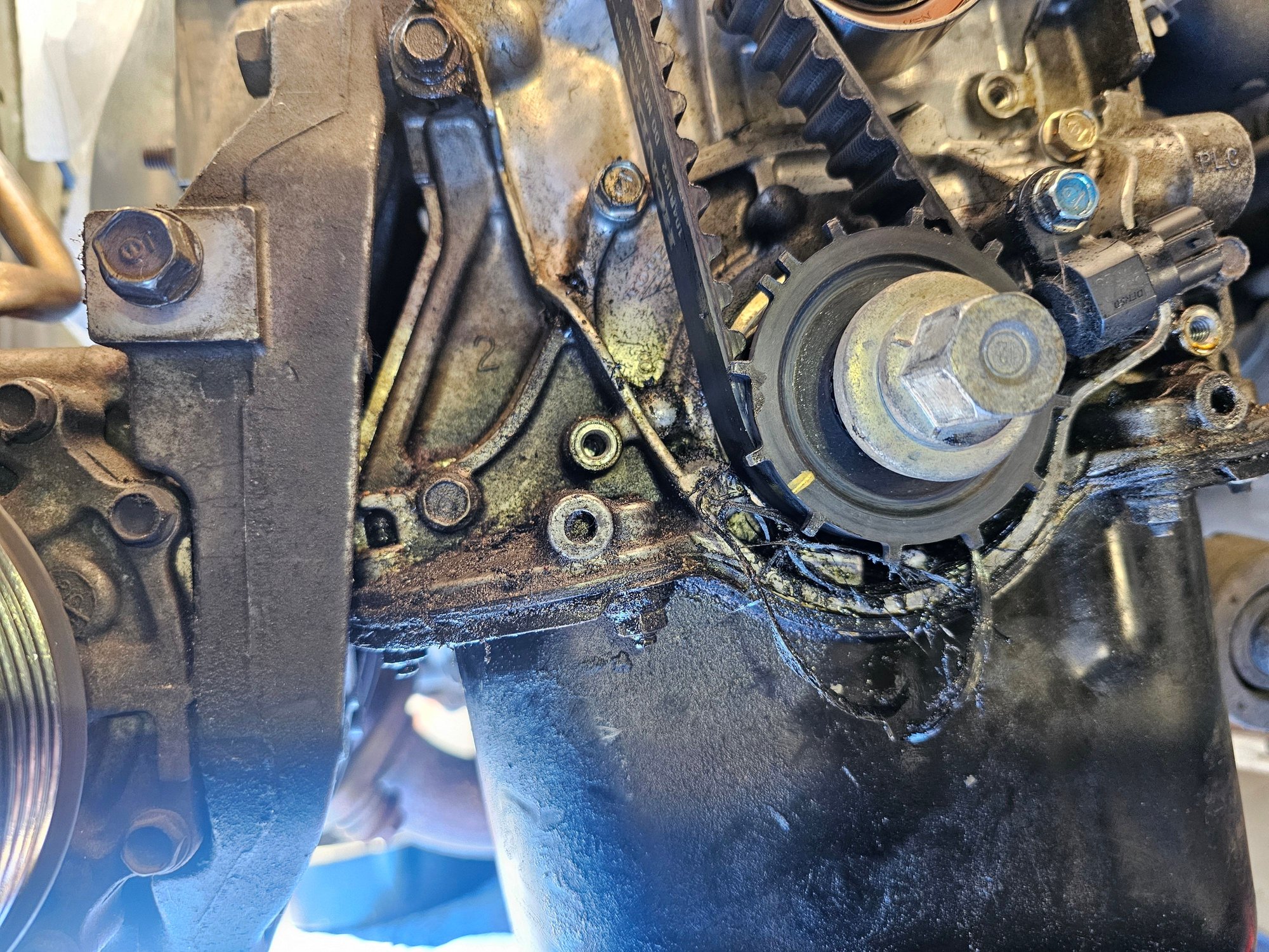 #6. Lower timing belt cover is off