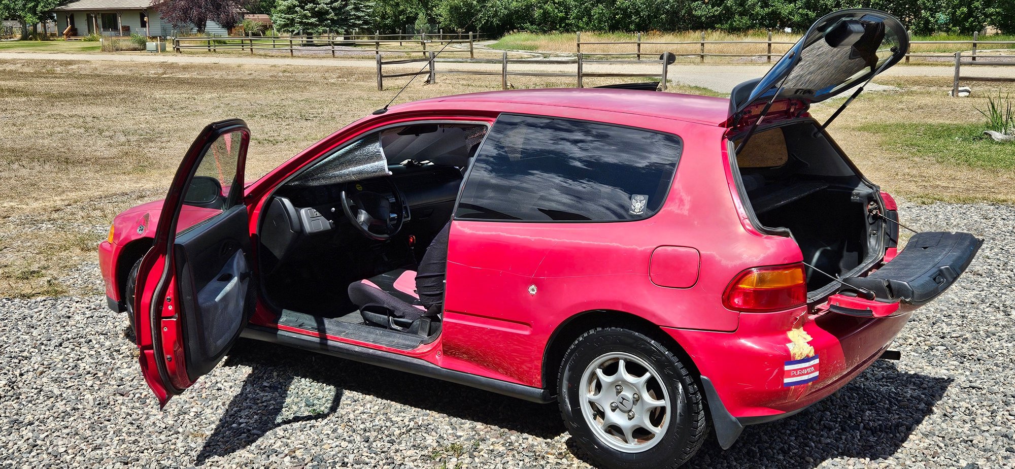 1992 Honda Civic - All original  low miles - Used - VIN 2HGEH2374PH533043 - 101,782 Miles - 4 cyl - 2WD - Manual - Hatchback - Red - Mcallister, MT 59740, United States