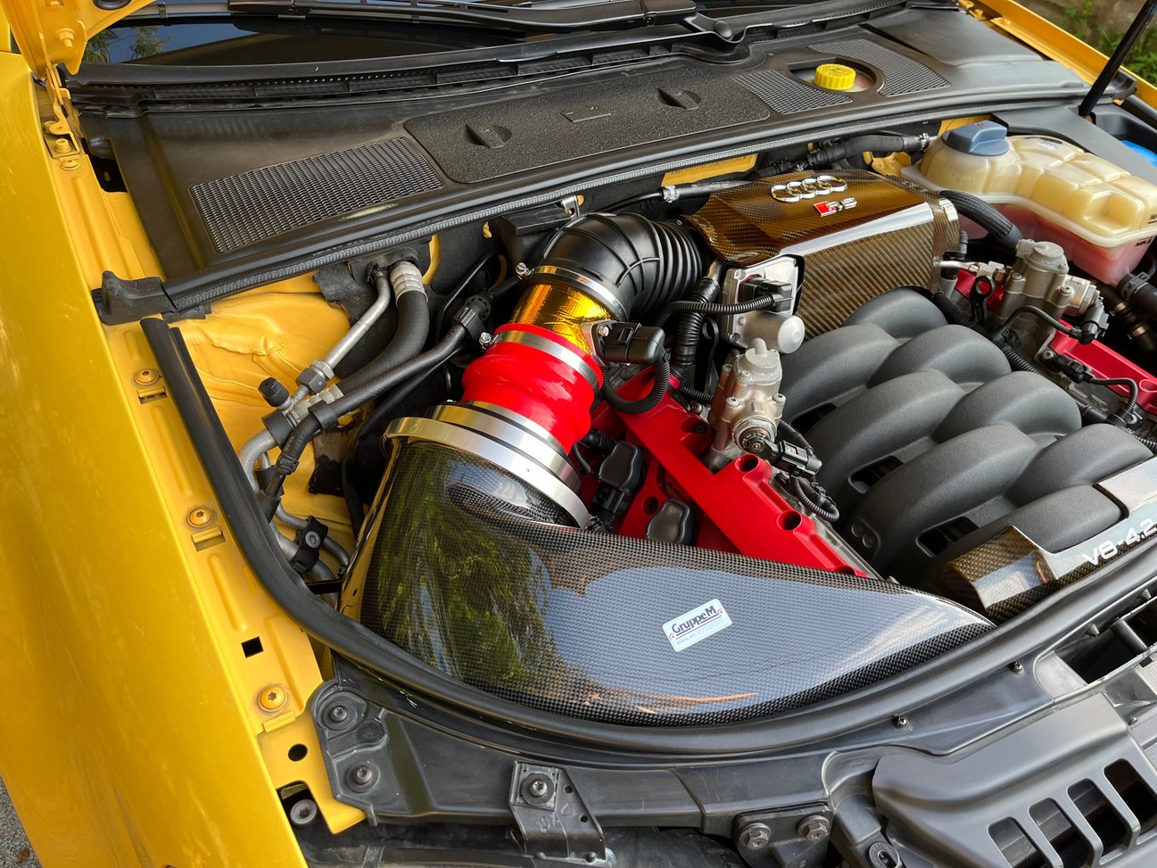 GruppeM intake, JHM exhaust, Jackal tune installed