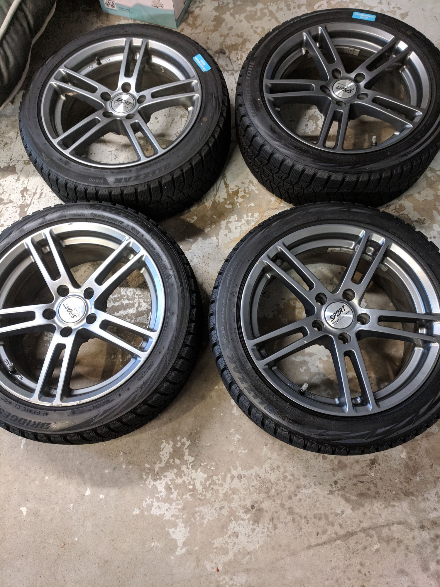 Wheels and Tires/Axles - 17X7.5 wheels and 225/45R-17 Bridgestone Blizzak WS80 - Used - 2014 to 2019 Lexus IS F - Hoffman Estates, IL 60192, United States