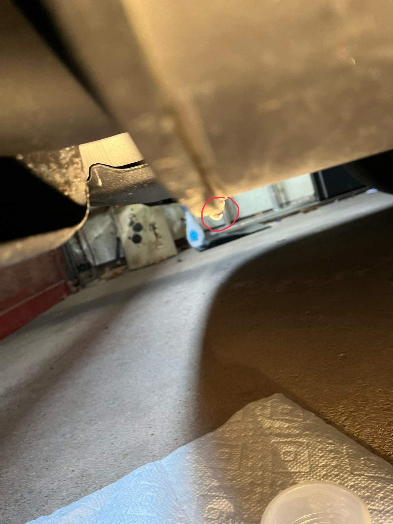 Drip from muffler.