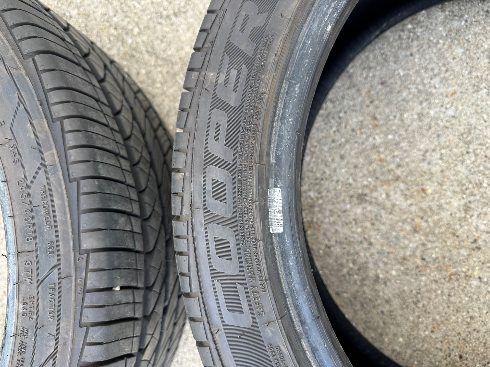 Wheels and Tires/Axles - set of 4 245/40 R18 Cooper tires 6000 miles - Used - 2002 to 2026 Any Make All Models - Holland, MI 49424, United States