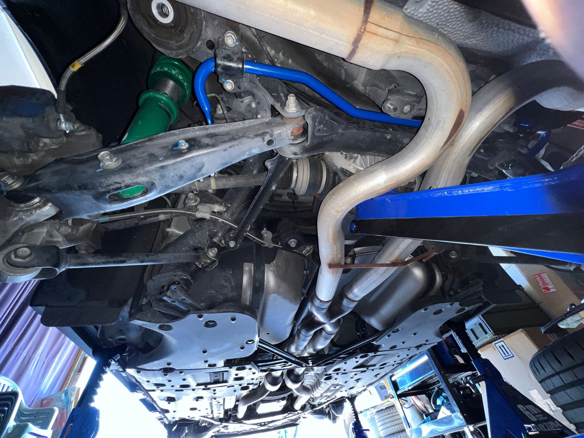 Some photos of it installed. I remove the packaging once it was fully installed. 