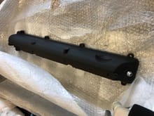 Powdercoated valve cover and AN fitting welded on
