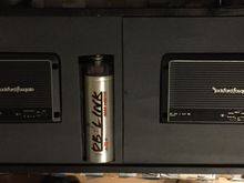 Lids cut to allow about 1/4 in of the amps to stick thru and also allow for tuning if needed.