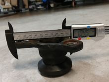 Just to clarify here, this is probably not the best way to measure the flange but its is consistent and easy.  As you see the measurement is 104.5 mm across but the flange on the A650E is 110 mm. All the v8 flanges are 110 mm across. I have still yet to confirm if the GS300 A650E has the exact same flange as the A340E.