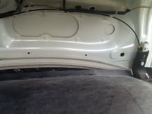 carefully remove panel from the trunk arms