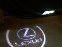 Drivers door, light marked with L.