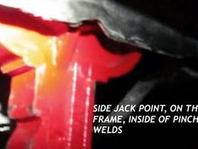 There are 4 other jack points, 2 on each side of the car, per the service manual image.  They're on the frame at/near the pinch weld notches. 