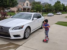 My son admiring his work and future car! 