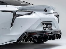 Three S Design Aero Rear Diffuser and Trunk Spoiler, Lexus LC500