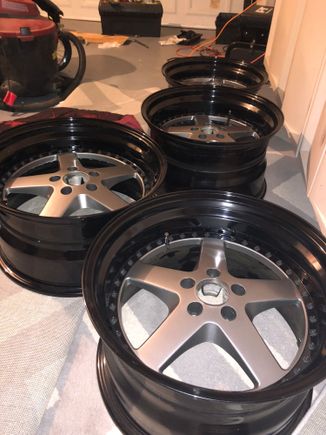 Got her some new shoes.  Work Equips 19x10 F 19x11 rear / low disk