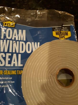 1/2"wide  X 1/4" foam window seal.  EPDM is not conformable enough. This material accepts a compression set.