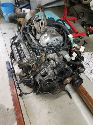 Listed it local and ended up selling the engine, trans, harness, and ecu for $300 the buyer had plans to use it as a mock up engine for his project he didnt care that it was hurt.