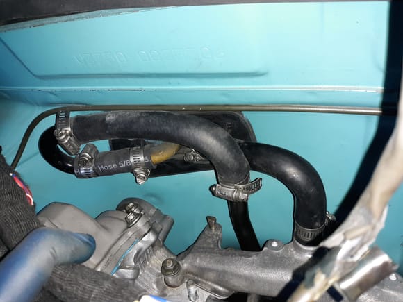 Heres how the heater hoses are routed now that the valves been removed