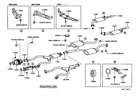 1990-1994 LS400 Exhaust system