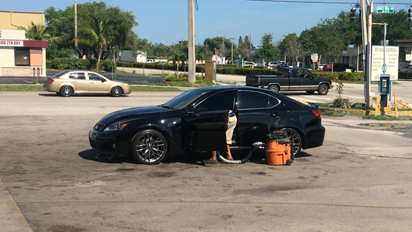 Getting her all cleaned up!