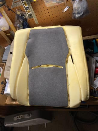 stock seat cushion removed from seat frame.