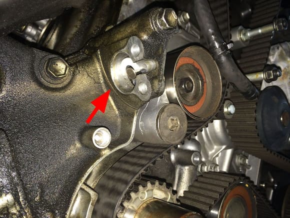 Photo shown with tensioner removed.