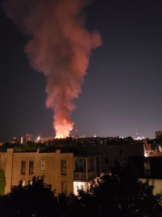 Riot started Structure Fire SE of us. Pic from Neighbors Rooftop.