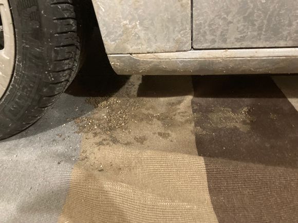 Literally piles of dirt etc falling off when parked each day 