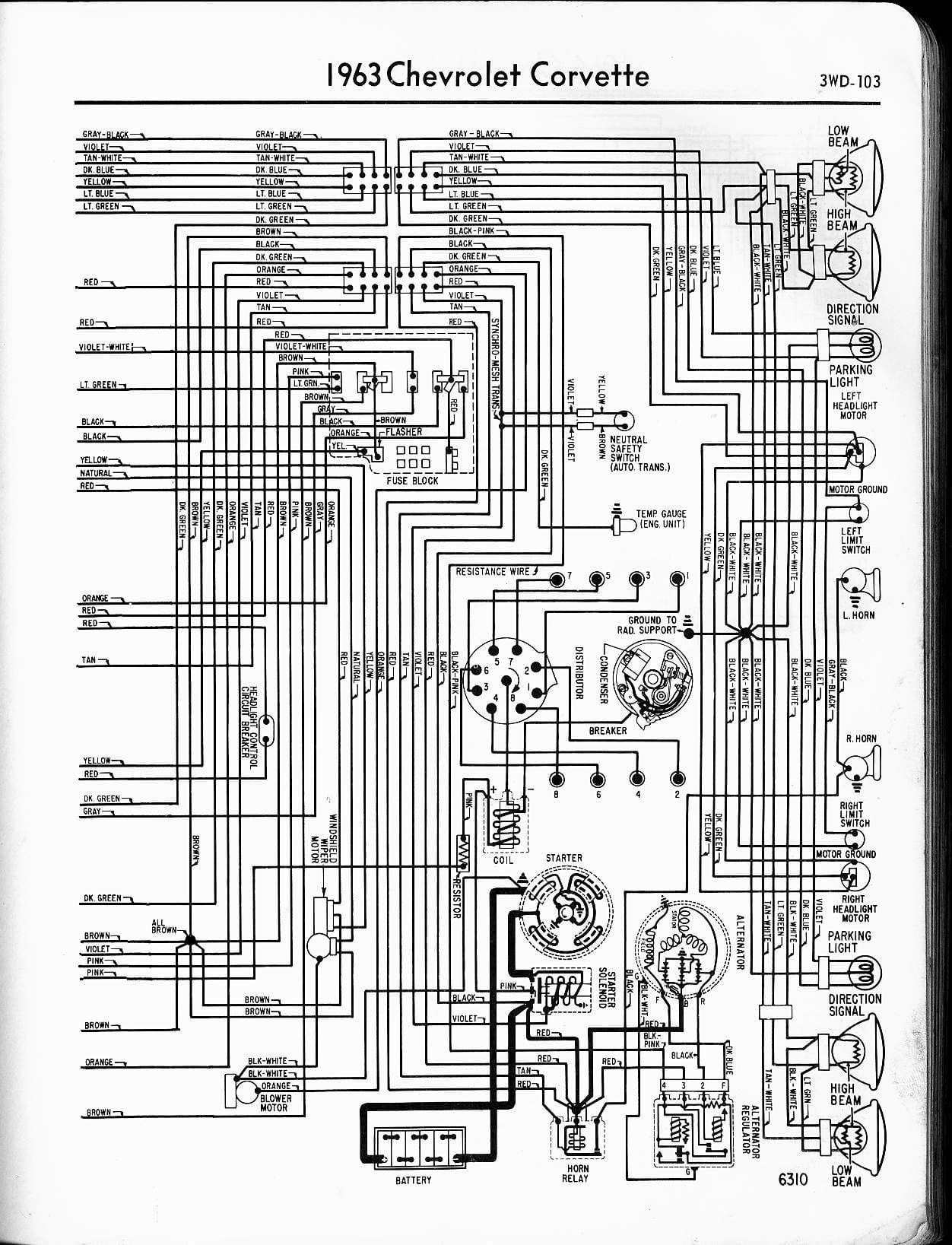 1963 1964 1965 CORVETTE Wiring Diagrams Schematics