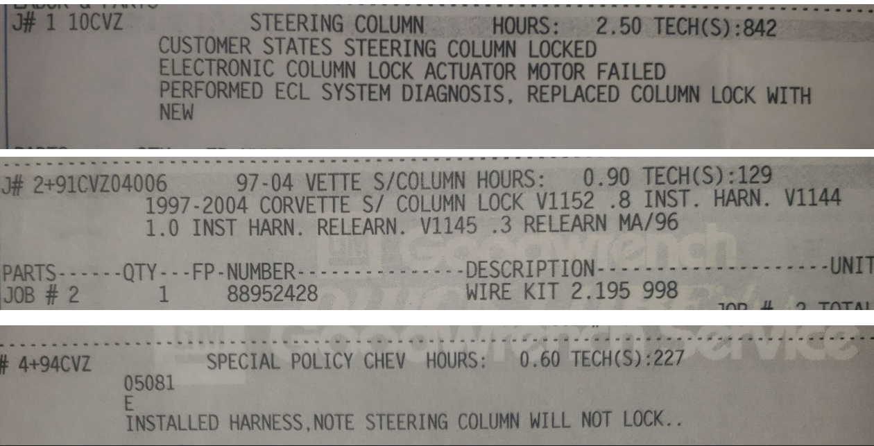 Service Column Lock CorvetteForum Chevrolet Corvette Forum Discussion