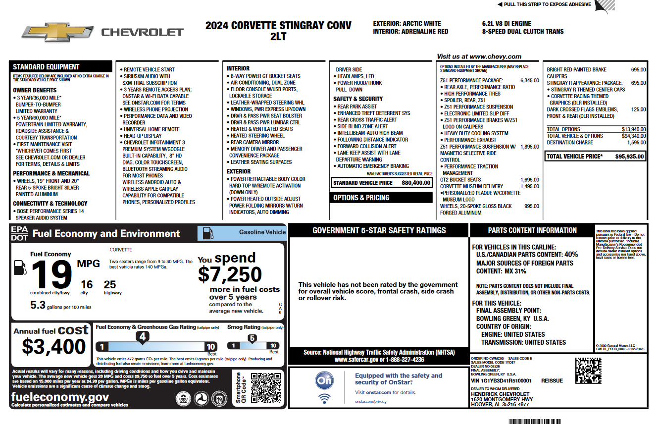 First 2024 C8 00001 CorvetteForum Chevrolet Corvette Forum Discussion