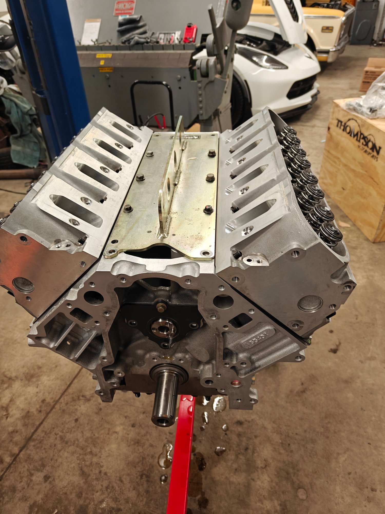 Heads on. LS9 gaskets below them.