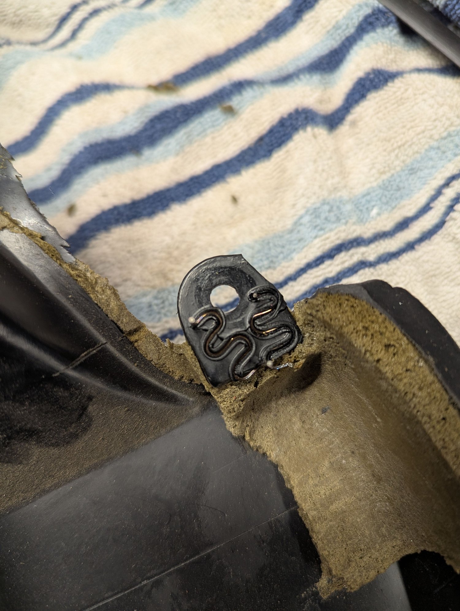 Wires melted in to hold.