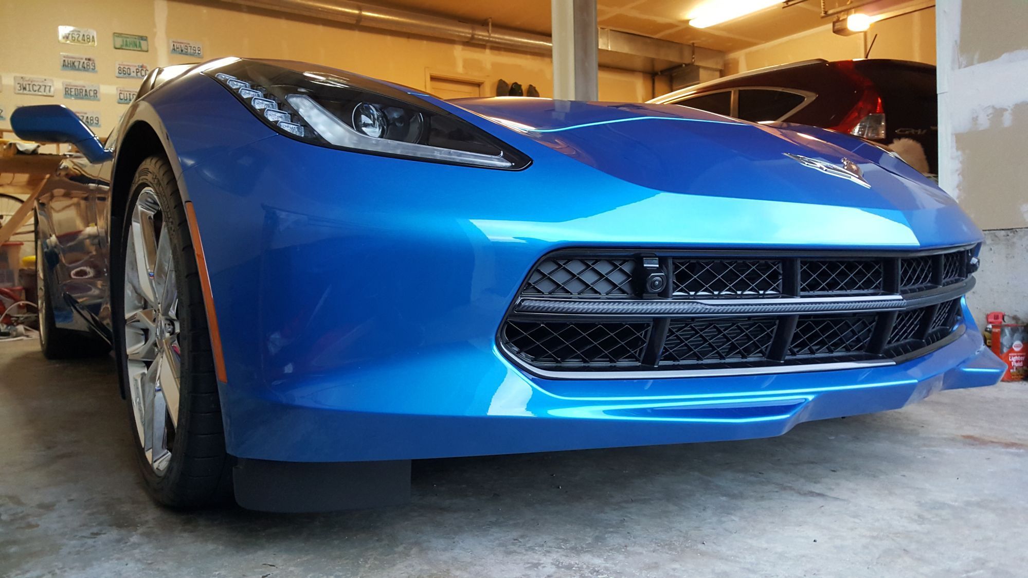 Corvette C7 Vinyl Chrome Grille Bar Overlay Black Carbon Flash Metallic