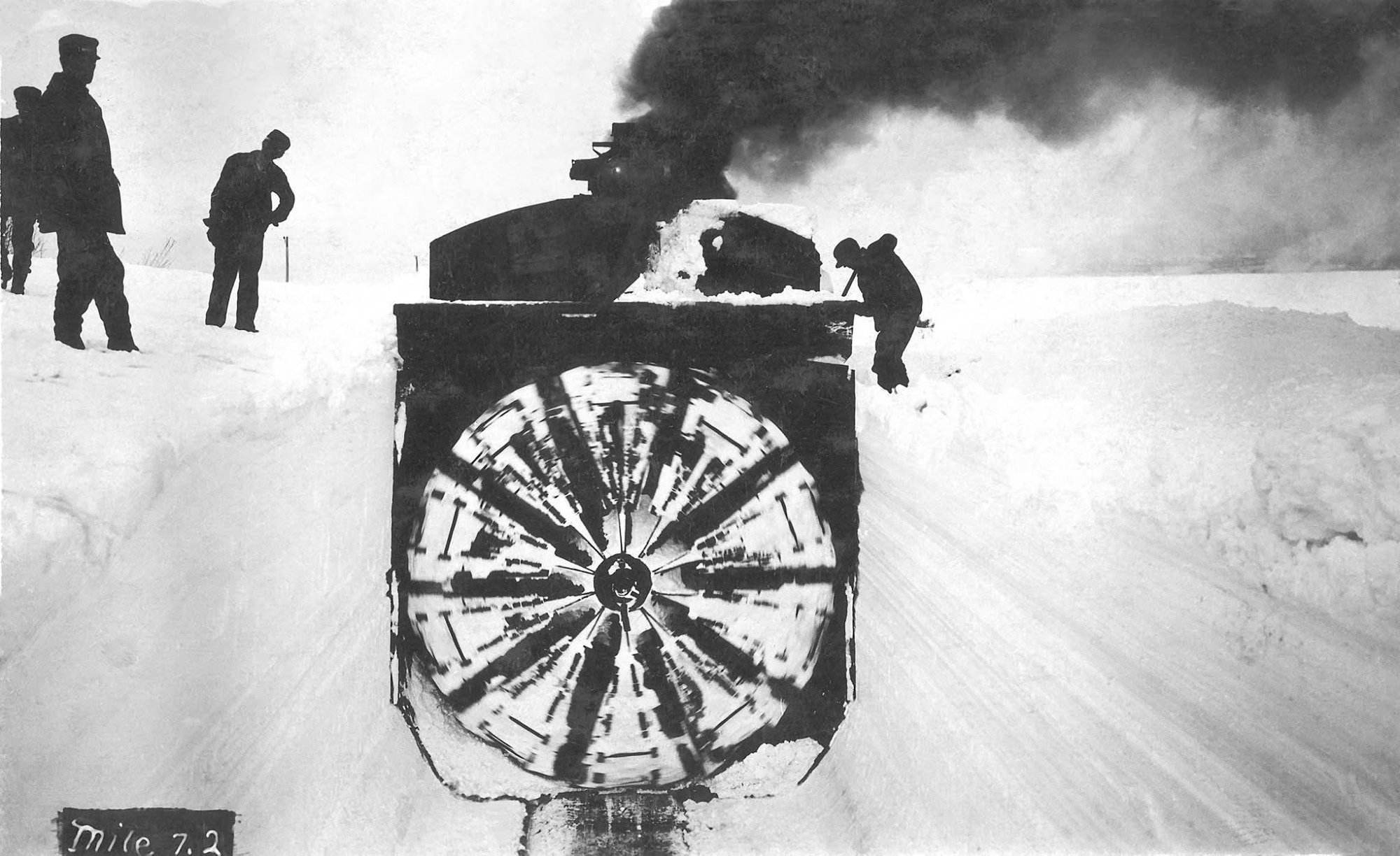 In Teton Valley Idaho where we used to live, but before they stopped rail service to Yellowstone, the train had a rotary on the front as seen in this pic.