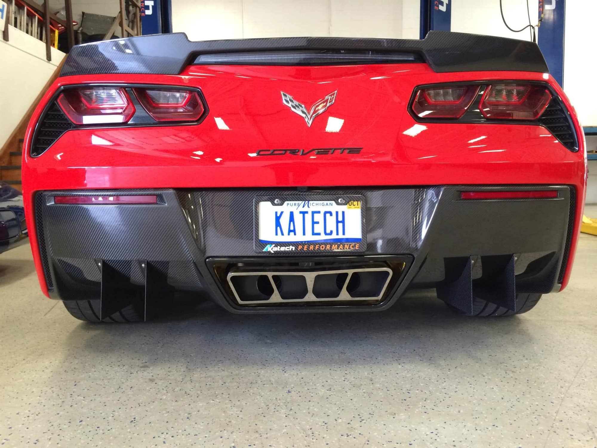 Katech C7 Carbon Fiber Rear Diffuser With Optional Strakes.