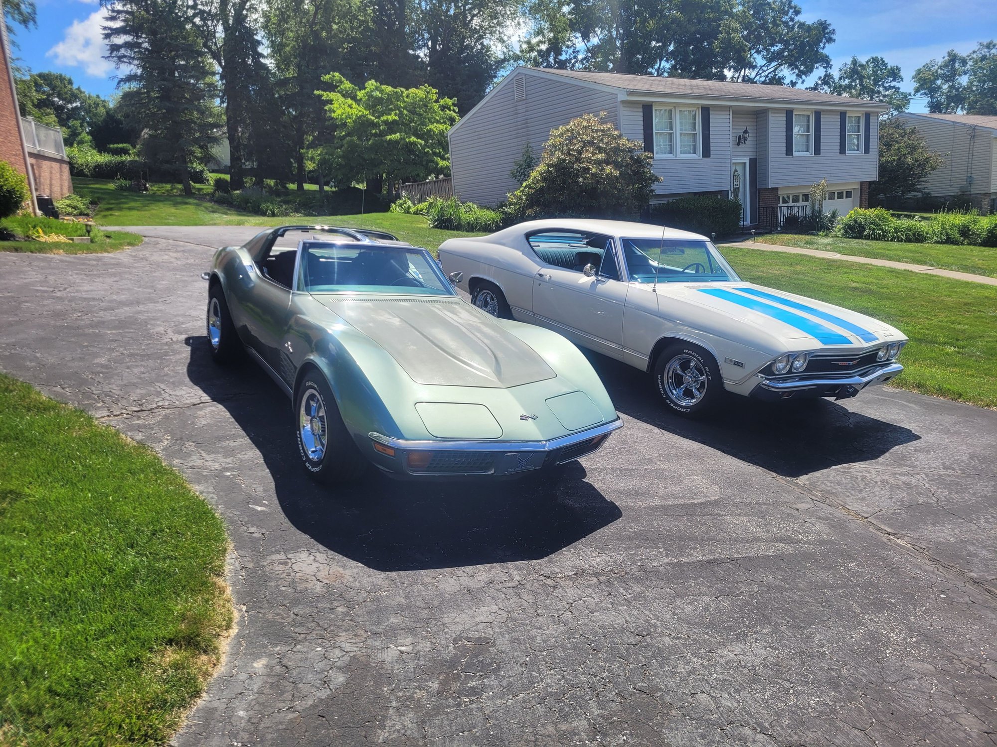 Hanging out with his cousin. Maybe a paint job next year.