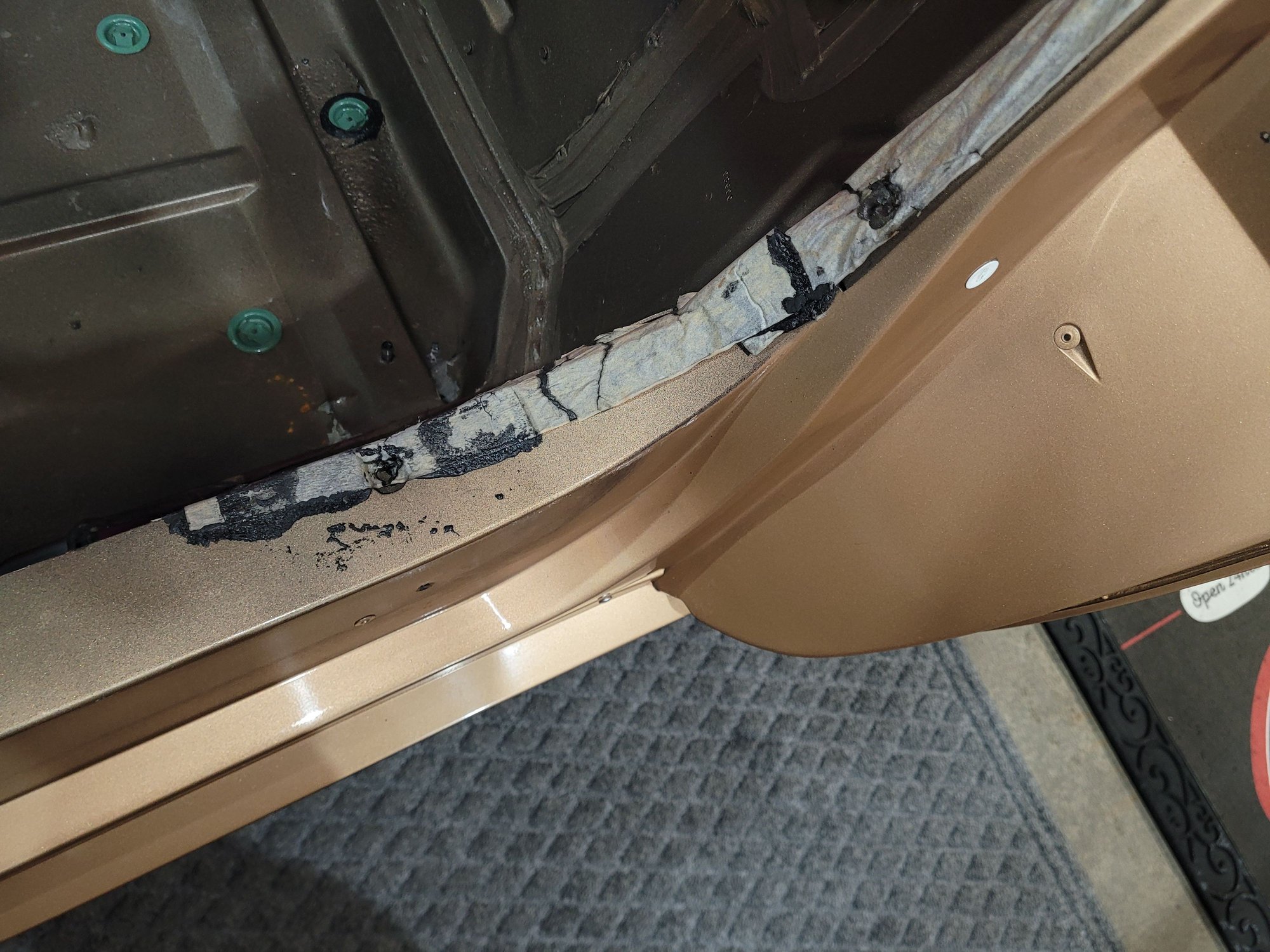 Sticky seam sealer that fights the removal of the sill plate.