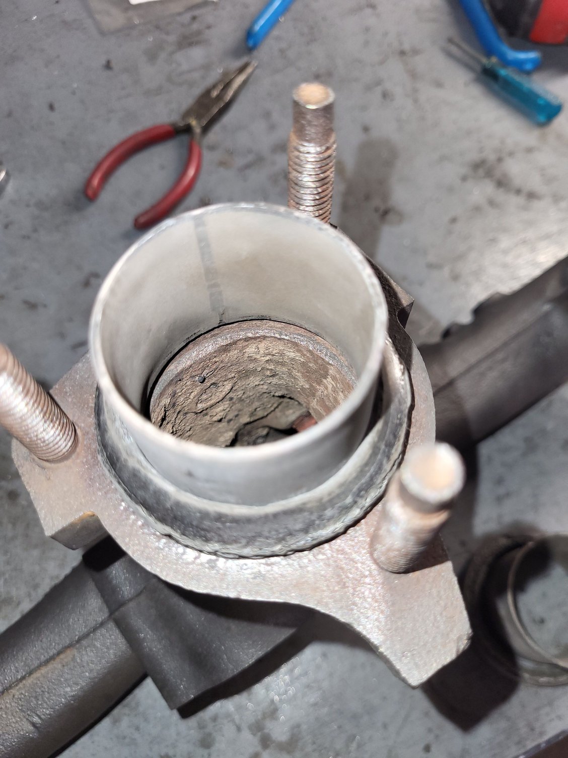 Bottom of exhaust manifold 
