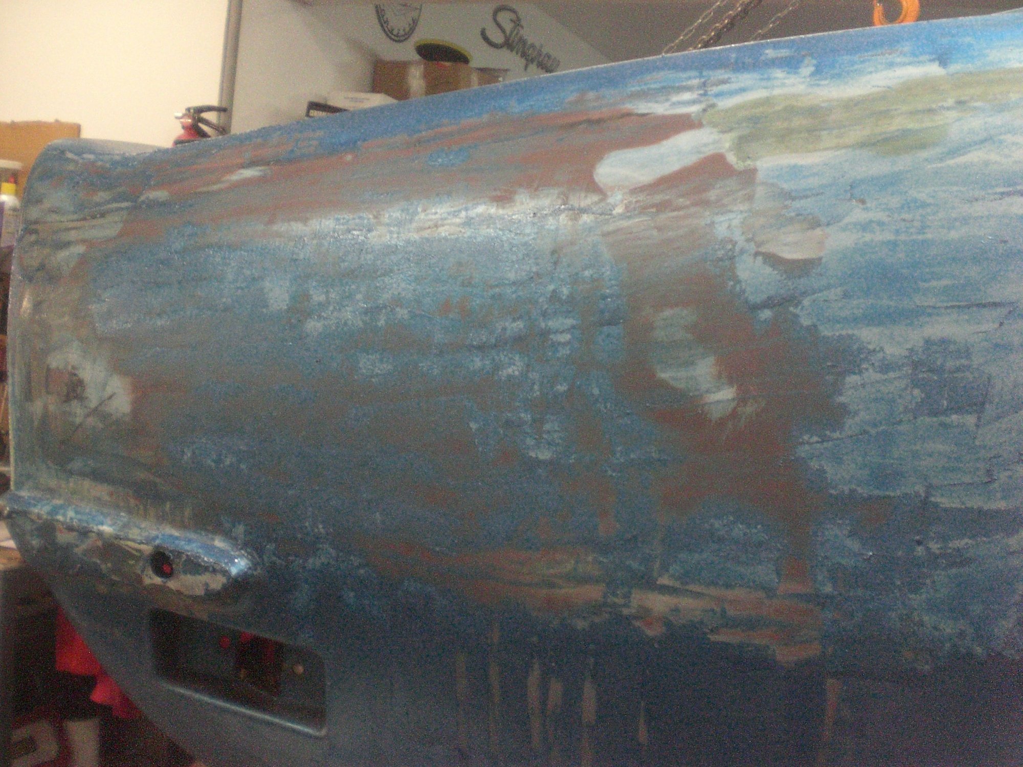 This is after the first application of stripper and paint gloop removal using a plastic razor blade scraper.  Again I may have rushed the process and didn't wait ling enough for the paint to fully soften since I was anxious to see how the process worked.