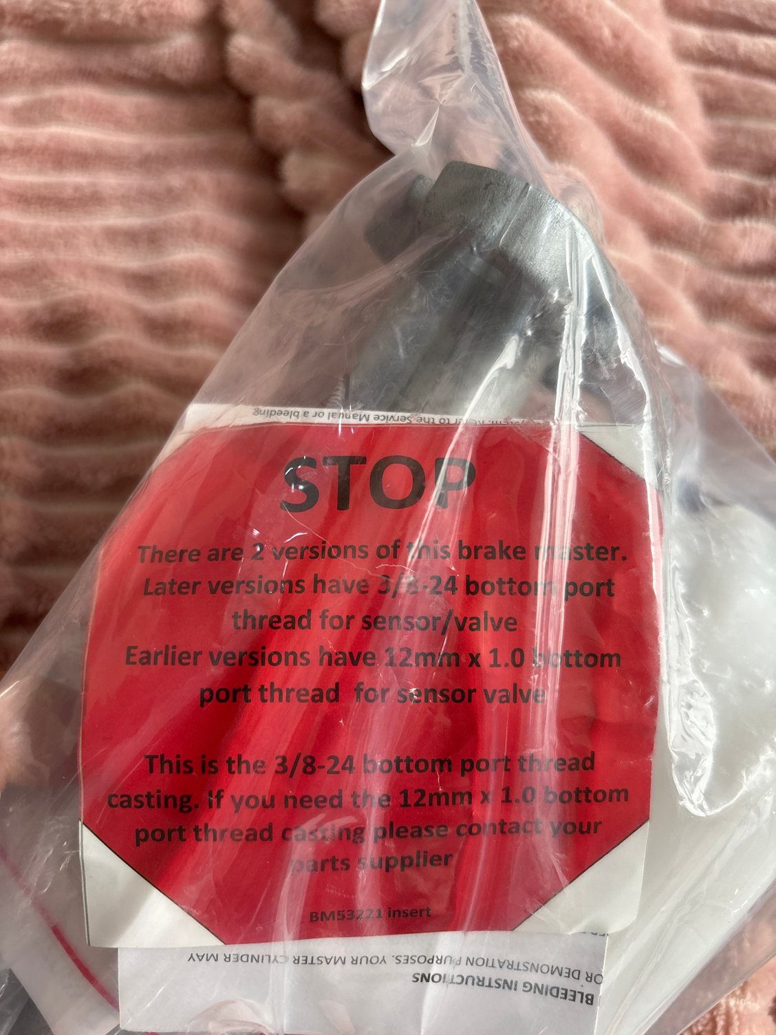 Brake Master Cylinder Bottom port thread? 92 Vette. CorvetteForum