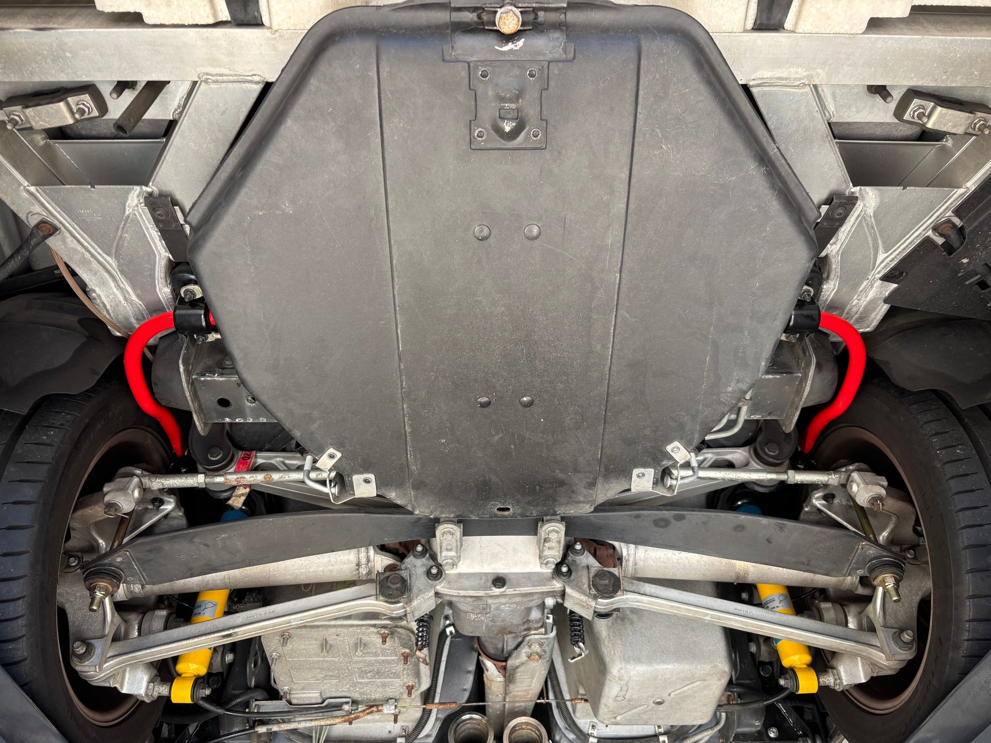 Rear sway bar. Forgot to take a pic after installing the mufflers. With mufflers in, it basically hides almost all of the bar, but still did it anyway. 