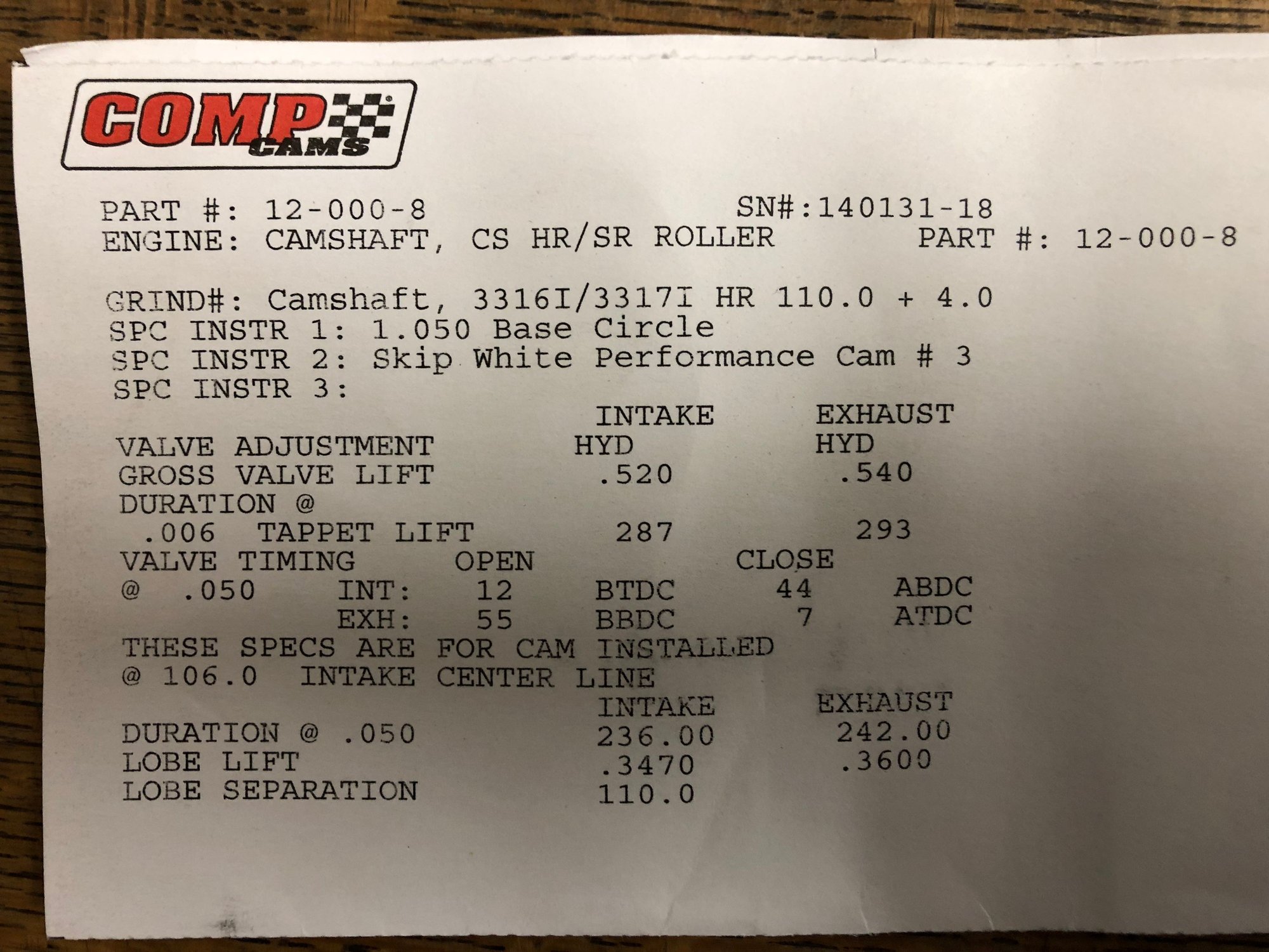 Cam specifications CorvetteForum Chevrolet Corvette