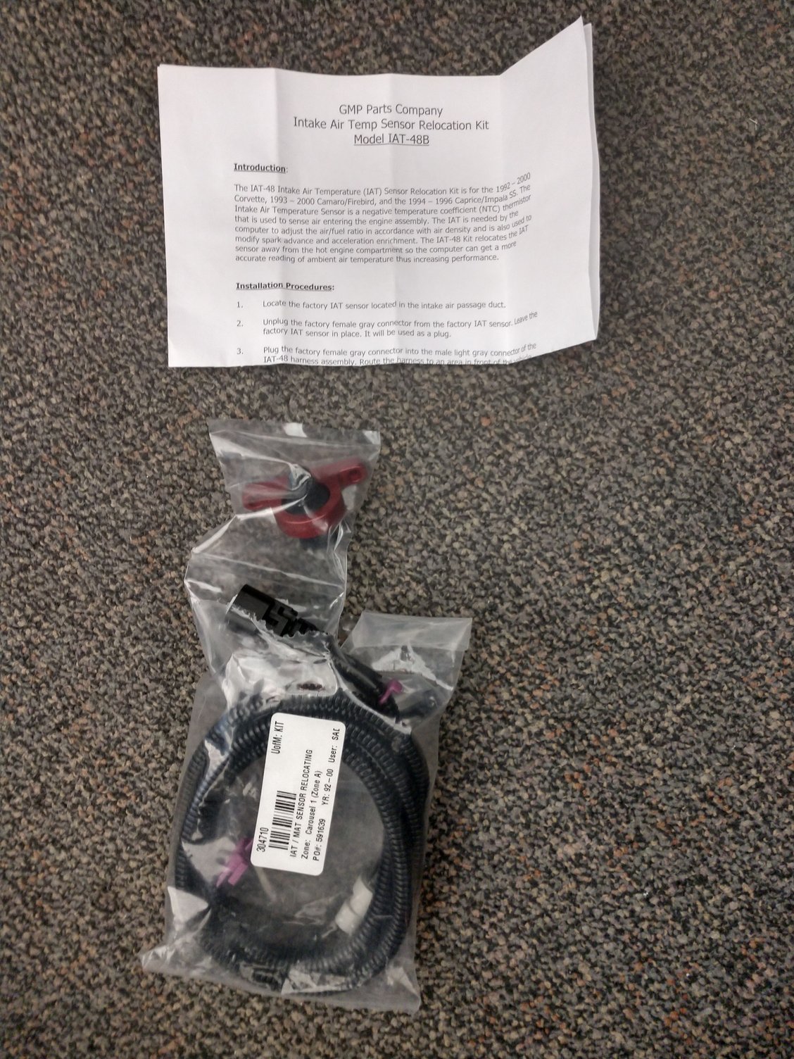 FS (For Sale) GMP Parts Company Intake Air Temp Sensor Relocation Kit