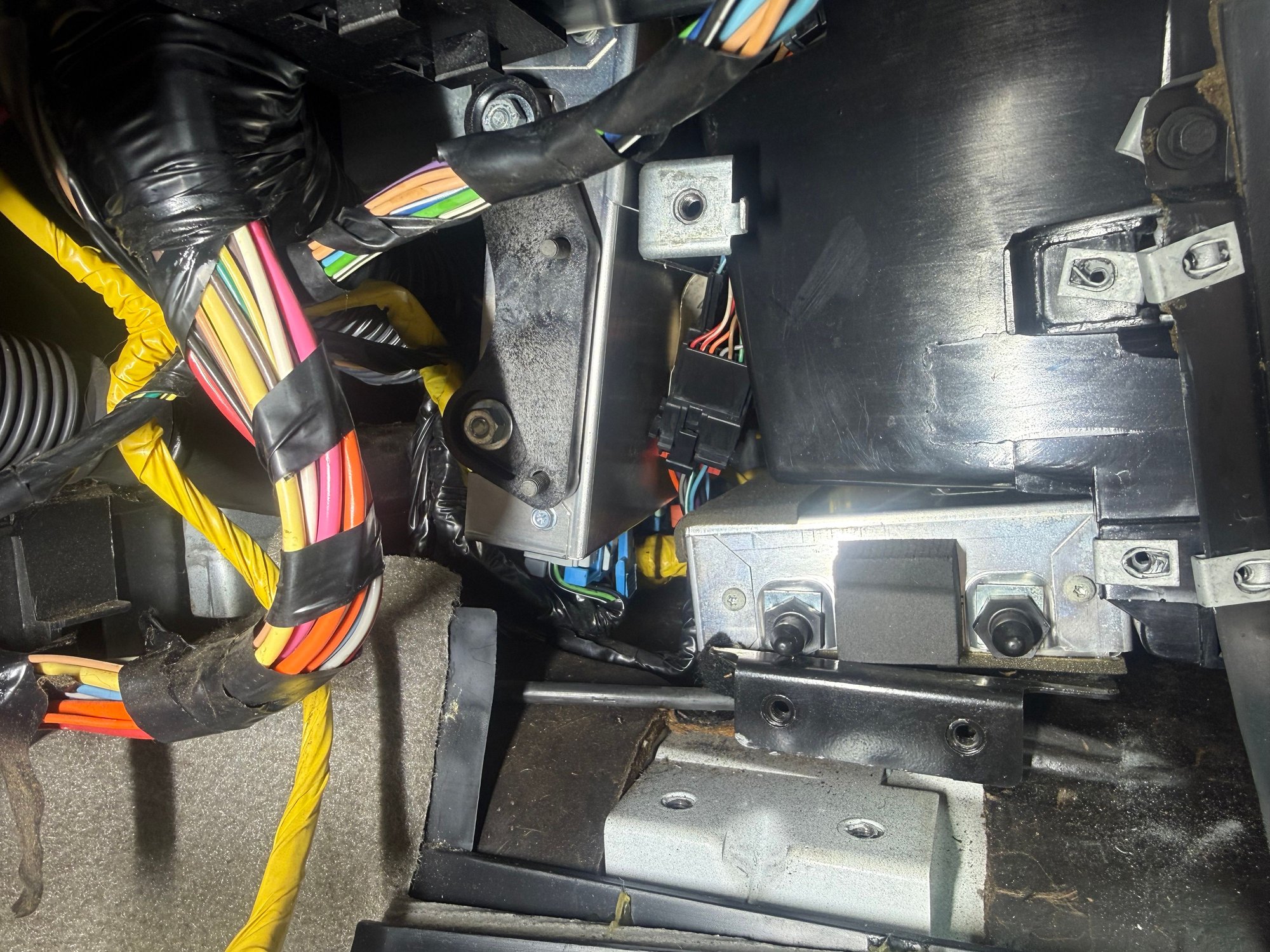 Area behind hush panel driver side