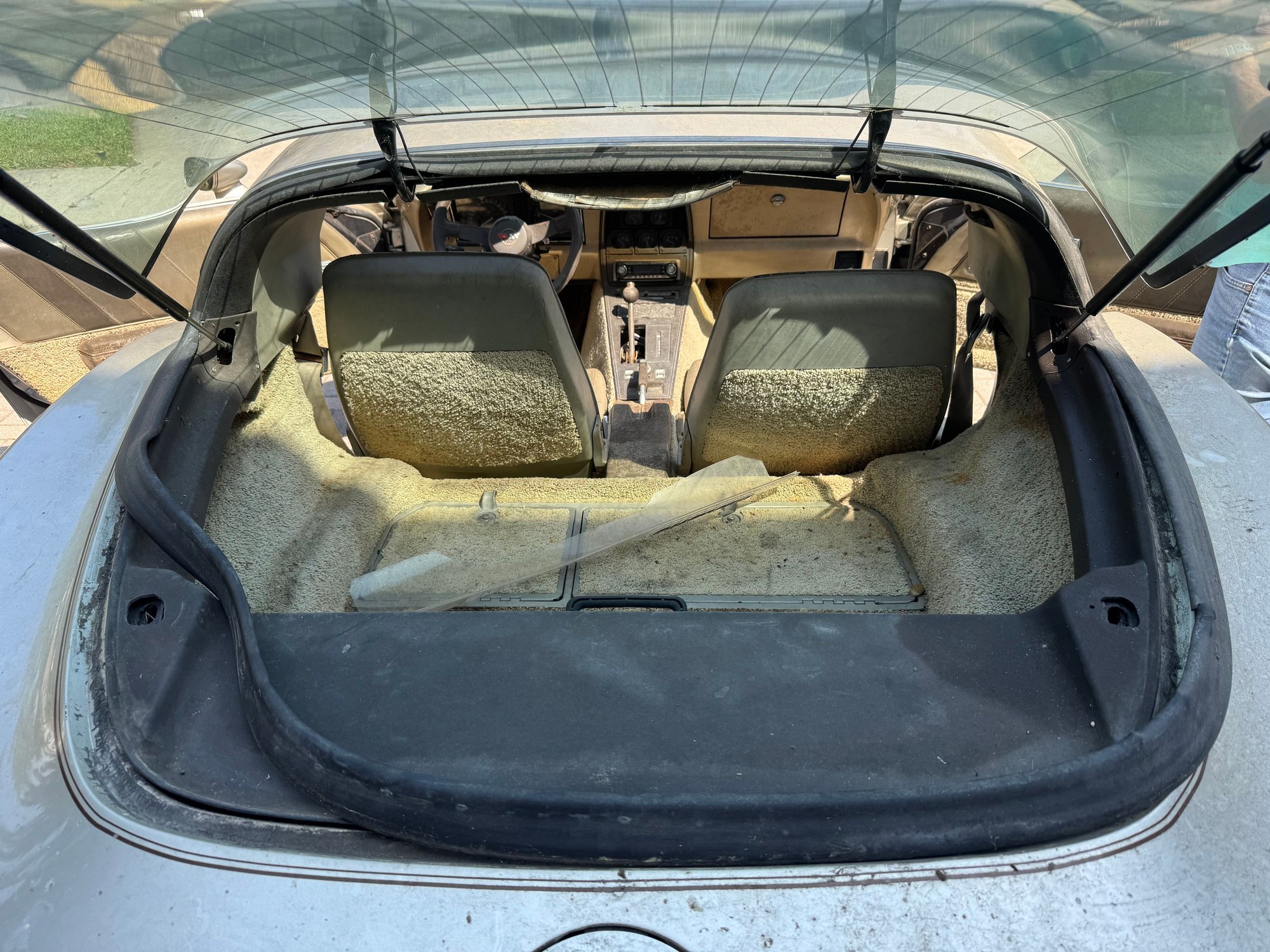 Interior is trashed.
