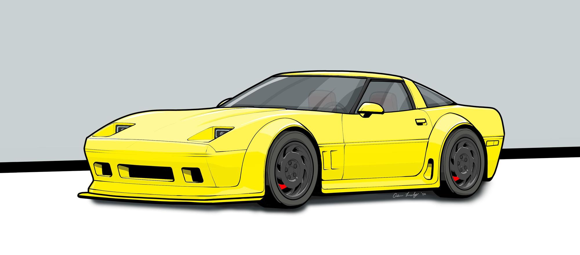 yellow with slate wheels