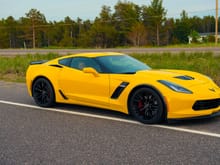 2015 Z06 along US 28 on the shore of LakeSuperior