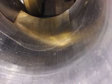 indication seems to be a cold joint or lamination  in the metal when the block was cast